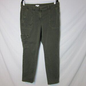 J. Jill  Pants Chino Ankle Army Green Cargo Cotton Pockets Women's Plus 12
